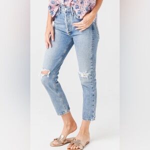 Agolde Riley High Rise Straight Crop in Escalate Light Wash 90s size 26